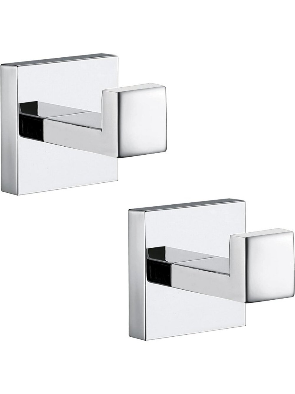 Stylish Polished Chrome Towel Hooks for Bathroom & Kitchen, Heavy Duty 2 Pack